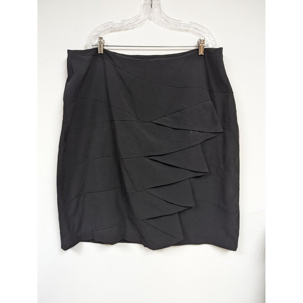 Catos Size 22W Skirt Black Ruffles Modest